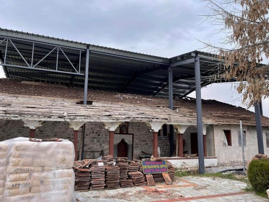 Στις εργασίες αναστήλωσης του ιστορικού Ι. Ν. Αγίας Παρασκευής Φλαμουλίου ο Περιφερειάρχης Κ. Αγοραστός