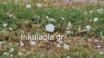 Τρίκαλα: Ισχυρή καταιγίδα με χοντρό χαλάζι (+Φωτο +Βίντεο)