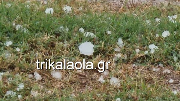 Τρίκαλα: Ισχυρή καταιγίδα με χοντρό χαλάζι (+Φωτο +Βίντεο)