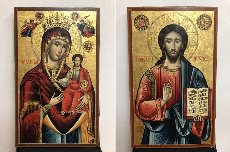 Επαναπατρίζονται μέσω Λιβάνου δύο εικόνες που κλάπηκαν από την Ι.Μ. Αγίας Τριάδας Οξυάς