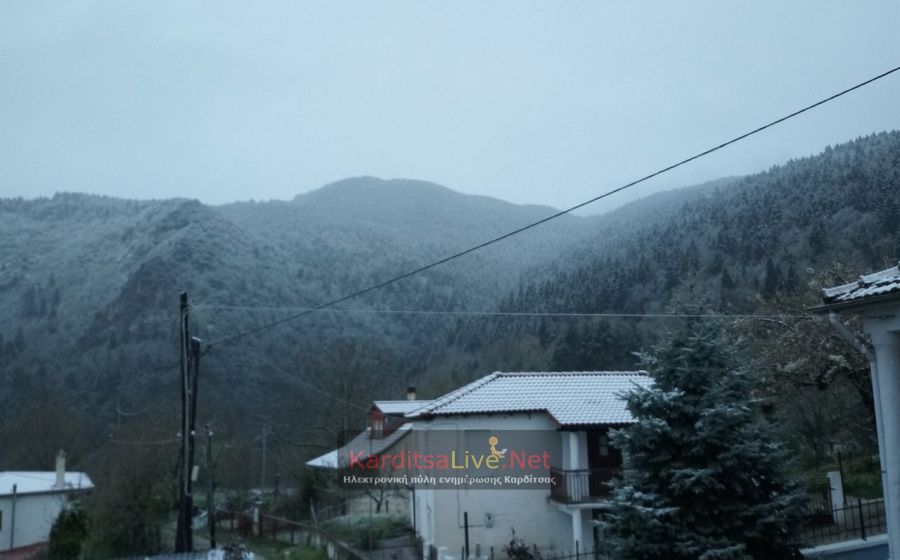 Στα λευκά εκ νέου τα ξημερώματα της Τετάρτης (9/4) τα ορεινά του ν. Καρδίτσας