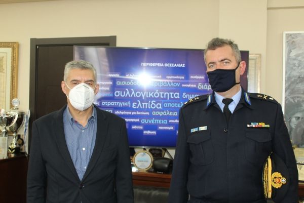 Στον Περιφερειάρχη Θεσσαλίας ο νέος Περιφερειακός Διοικητής Πυροσβεστικών Υπηρεσιών Θεσσαλίας, Αρχιπύραρχος Ευάγγελος Φαλάρας