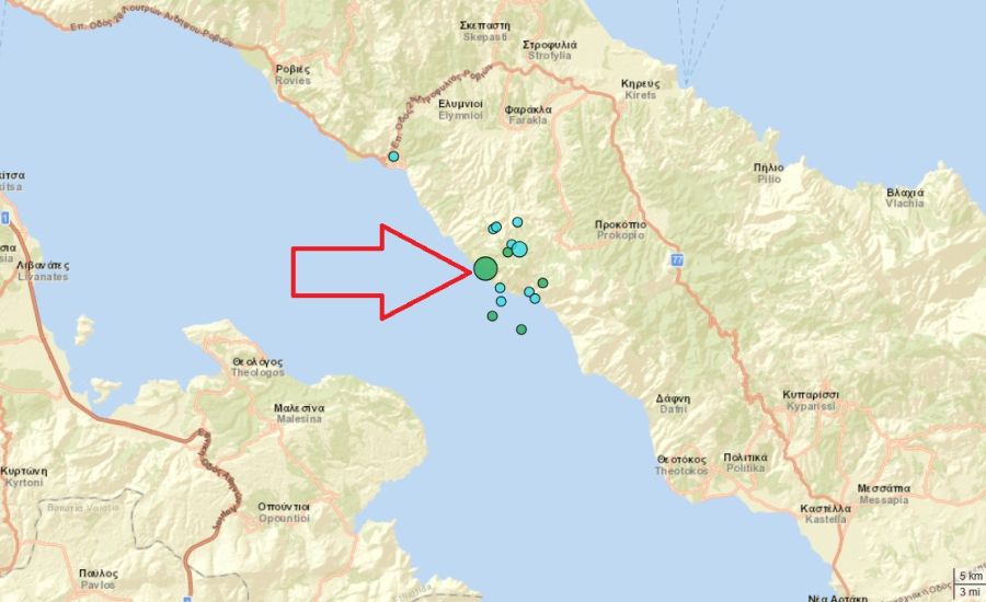 Σεισμική δόνηση 4,0 Ρίχτερ στη Βόρεια Εύβοια
