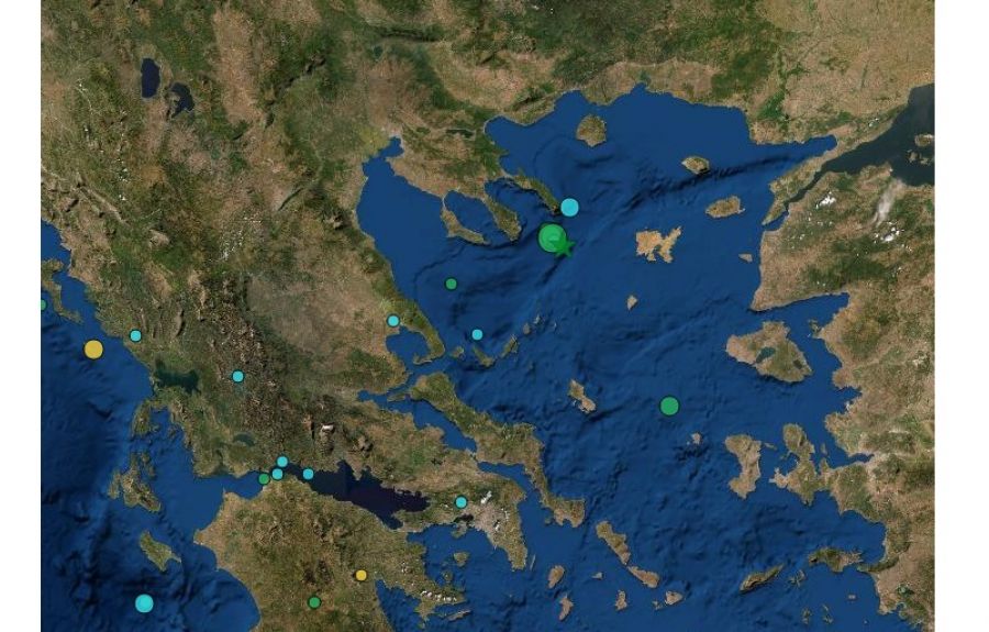 Ισχυρή σεισμική δόνηση μεγέθους 5,2 Ρίχτερ μετά τα μεσάνυχτα του Σαββάτου, ανοιχτά της Χαλκιδικής