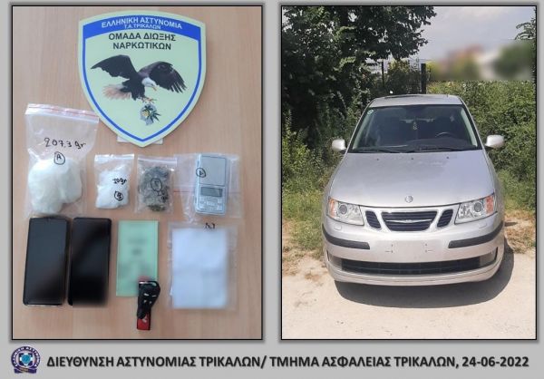 Δύο συλλήψεις στην ευρύτερη περιοχή της Καρδίτσας για κοκαΐνη και κάνναβη