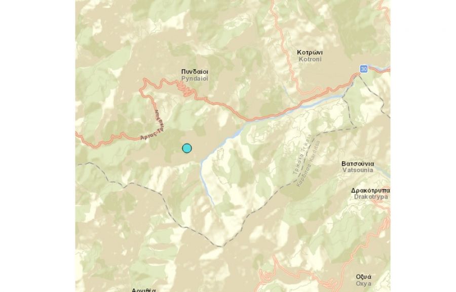 Σεισμός 3,3 Ρίχτερ κούνησε τα ορεινά της Καρδίτσας το βράδυ του Σαββάτου