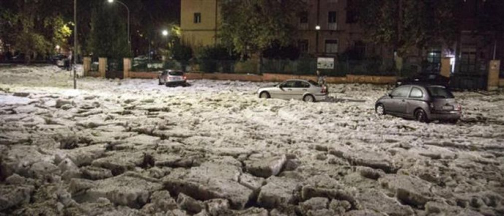 Απίστευτες εικόνες από το χαλάζι στη Ρώμη (+Φώτο +Βίντεο)