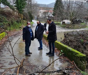 Αυτοψία Τριαντόπουλου στις ζημιές από "Ιανό" στο Δήμο Λίμνης Πλαστήρα