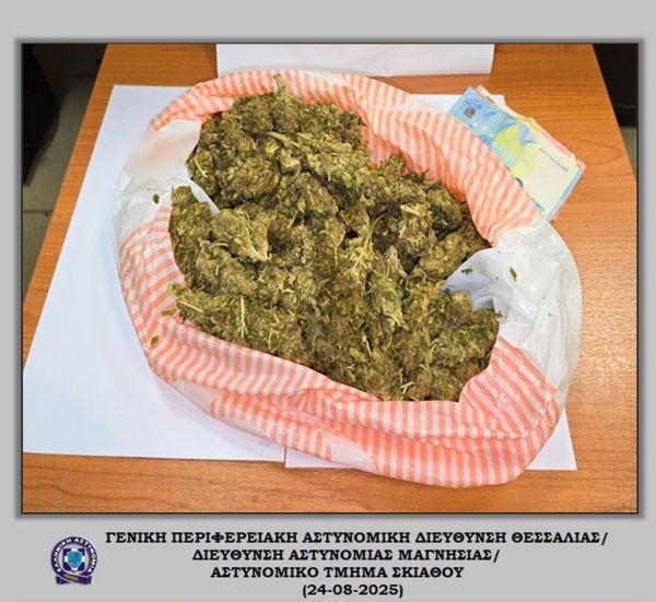 Σκιάθος: 3 συλλήψεις για κατοχή κάνναβης - κατασχέθηκαν 540 γραμμάρια