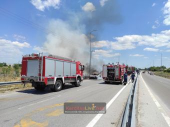 Κάηκε αυτοκίνητο στον κόμβο του Αγίου Θεοδώρου (+Φωτο +Βίντεο)