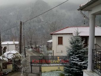 Ξαναχιονίζει σε ορεινά και ημιορεινά της Καρδίτσας από το πρωί της Τρίτης (+Βίντεο)
