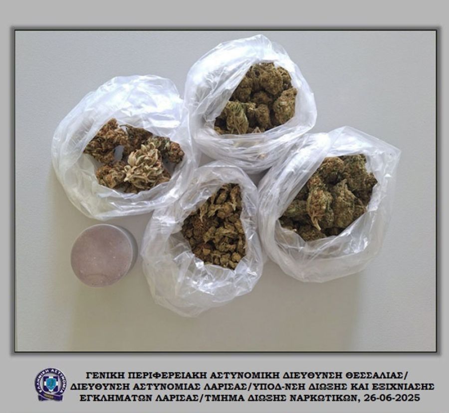 Λάρισα: Σύλληψη ενός άνδρα ο οποίος έκρυβε κάνναβη σε βάζα στο σπίτι του