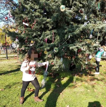 Καρδίτσα: Γονείς με τα παιδιά τους στόλισαν δέντρο στην πλατεία Ακαδημίας