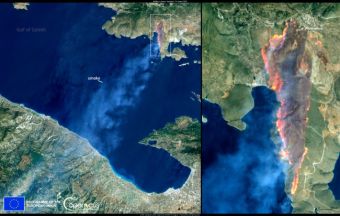 Ενεργοποιήθηκε η υπηρεσία Copernicus για νέες περιοχές που επλήγησαν από τις πυρκαγιές