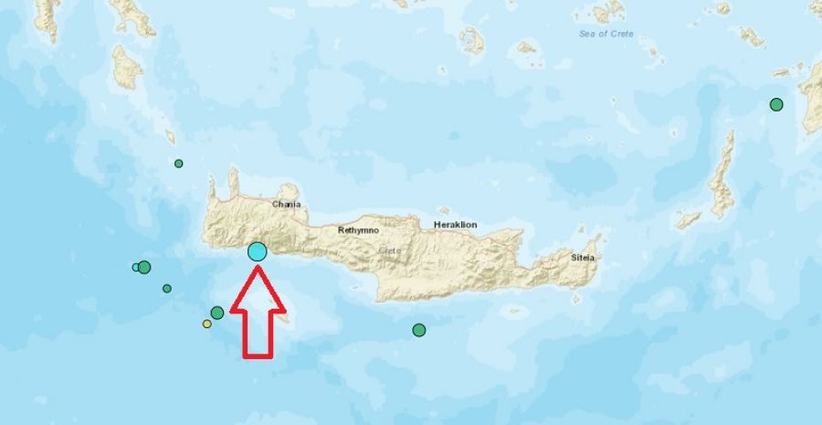 Σεισμός 4,9 Ρίχτερ νοτιοδυτικά της Κρήτης
