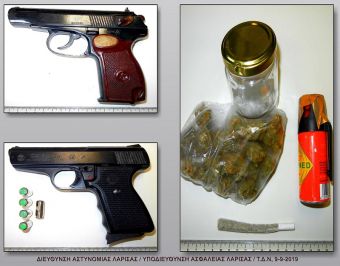 Δύο συλλήψεις το πρωί της Δευτέρας (9/9) στη Λάρισα για ναρκωτικές ουσίες και κατοχή όπλων