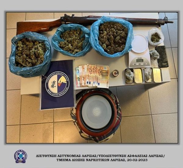 Λάρισα: Σύλληψη άνδρα για κατοχή ναρκωτικών και όπλου