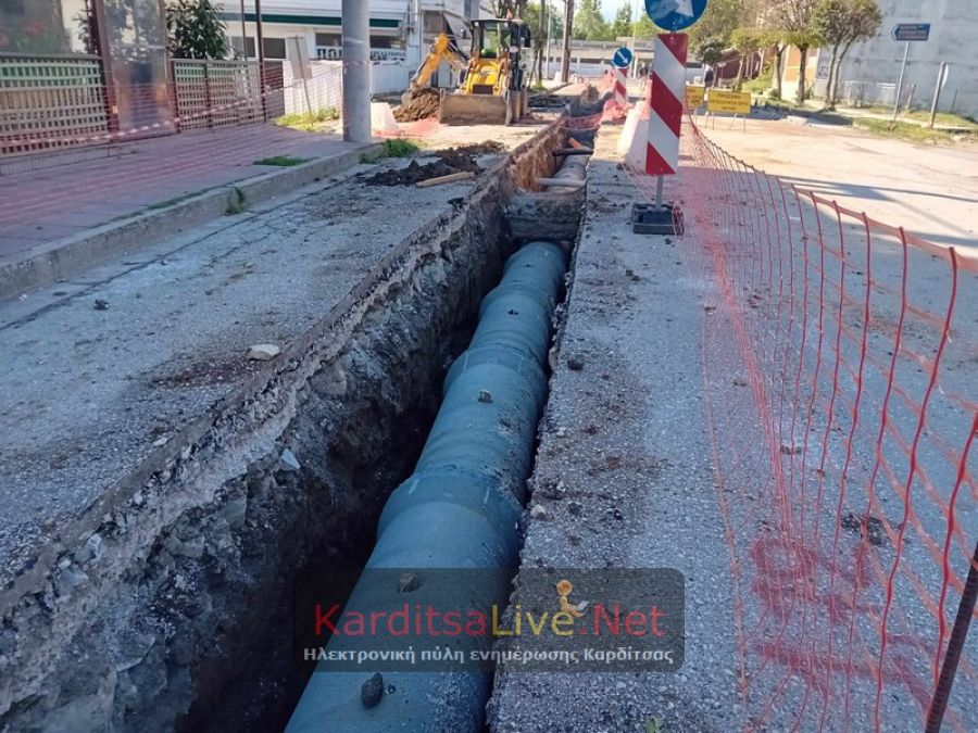 Επεκτείνεται λόγω περιφερειακού δακτυλίου ο αγωγός ομβρίων στην οδό Καραϊσκάκη (+Φωτο +Βίντεο)