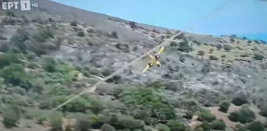 Κάρυστος: Πτώση καναντέρ κατά τις προσπάθειες κατάσβεσης (+Βίντεο)
