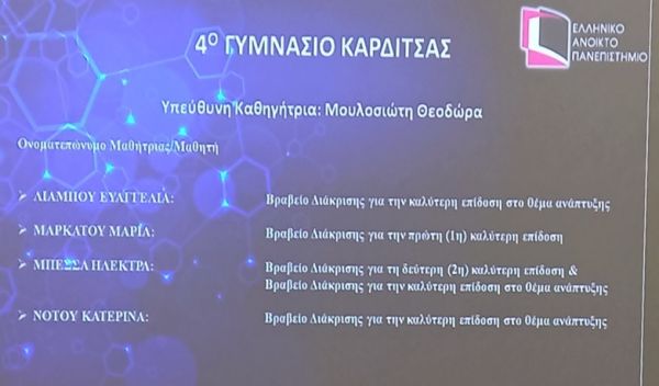 4ο Γυμνάσιο Καρδίτσας: 1ος Πανελλήνιος Μαθητικός Οικονομικός Διαγωνισμός