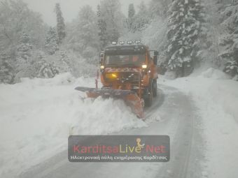 Συνεχίζονται και την Τετάρτη οι χιονοπτώσεις στα ορεινά της Καρδίτσας (+Φώτο +Βίντεο)