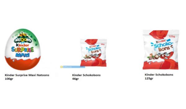 ΕΦΕΤ: Ανάκληση ορισμένων προϊόντων Kinder λόγω πιθανής παρουσίας σαλμονέλας (salmonella)