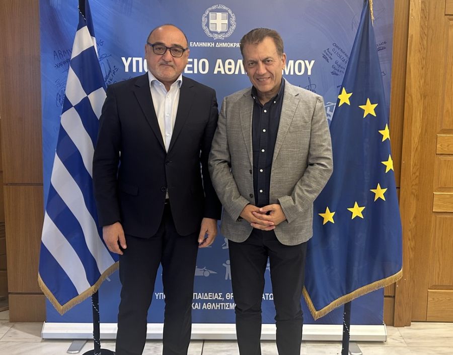 Συνάντηση του Βουλευτή ν. Καρδίτσας της ΝΔ Τέλη Σπάνια, με τον Αναπληρωτή Υπουργό Αθλητισμού Γιάννη Βρούτση