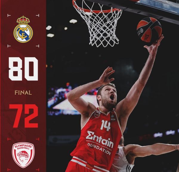 Euroleague: Έχασε το πρώτο "match ball" στη Μαδρίτη ο Ολυμπιακός - Προκρίθηκε στο Final 4 η Φενέρ
