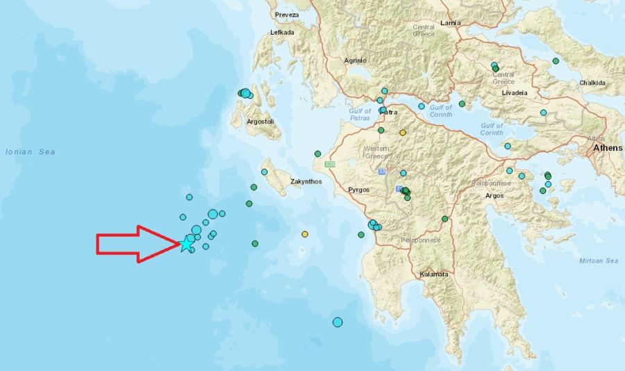 Σεισμική δόνηση 5,2 Ρίχτερ στο θαλάσσιο χώρο δυτικά της Ζακύνθου