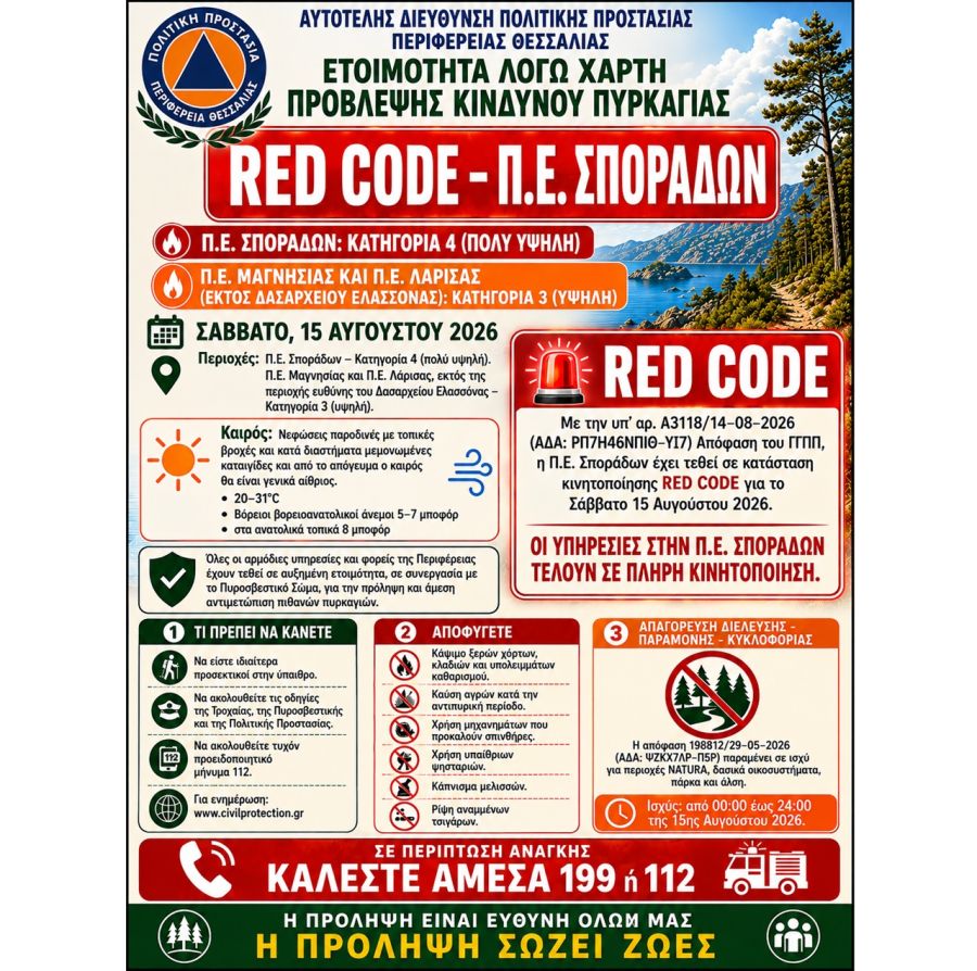 Θεσσαλία: Βροχές και καταιγίδες το Σάββατο (15/8) – Πολύ υψηλός κίνδυνος πυρκαγιάς στις Σποράδες