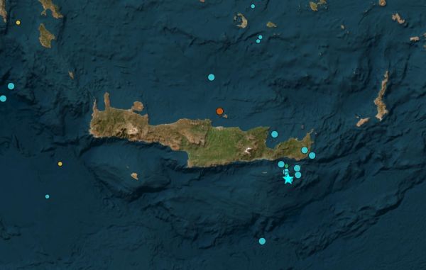 Ισχυρός σεισμός 5,7 Ρίχτερ στο θαλάσσιο χώρο, νότια της Π.Ε. Λασιθίου