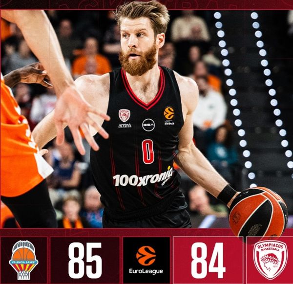 Euroleague: Ήττα στον πόντο για τον Ολυμπιακό στην έδρα της Βαλένθιας