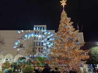 Φωταγωγήθηκε με 40.000 λαμπιόνια το Χριστουγεννιάτικο δένδρο της Καρδίτσας! (+Φώτο +Βίντεο)