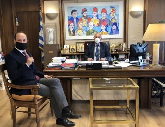 Συνάντηση του Δημάρχου Μουζακίου Φ. Στάθη με τον Υπ. Δικαιοσύνης Κ. Τσιάρα για τις αποκαταστάσεις από τον "Ιανό"